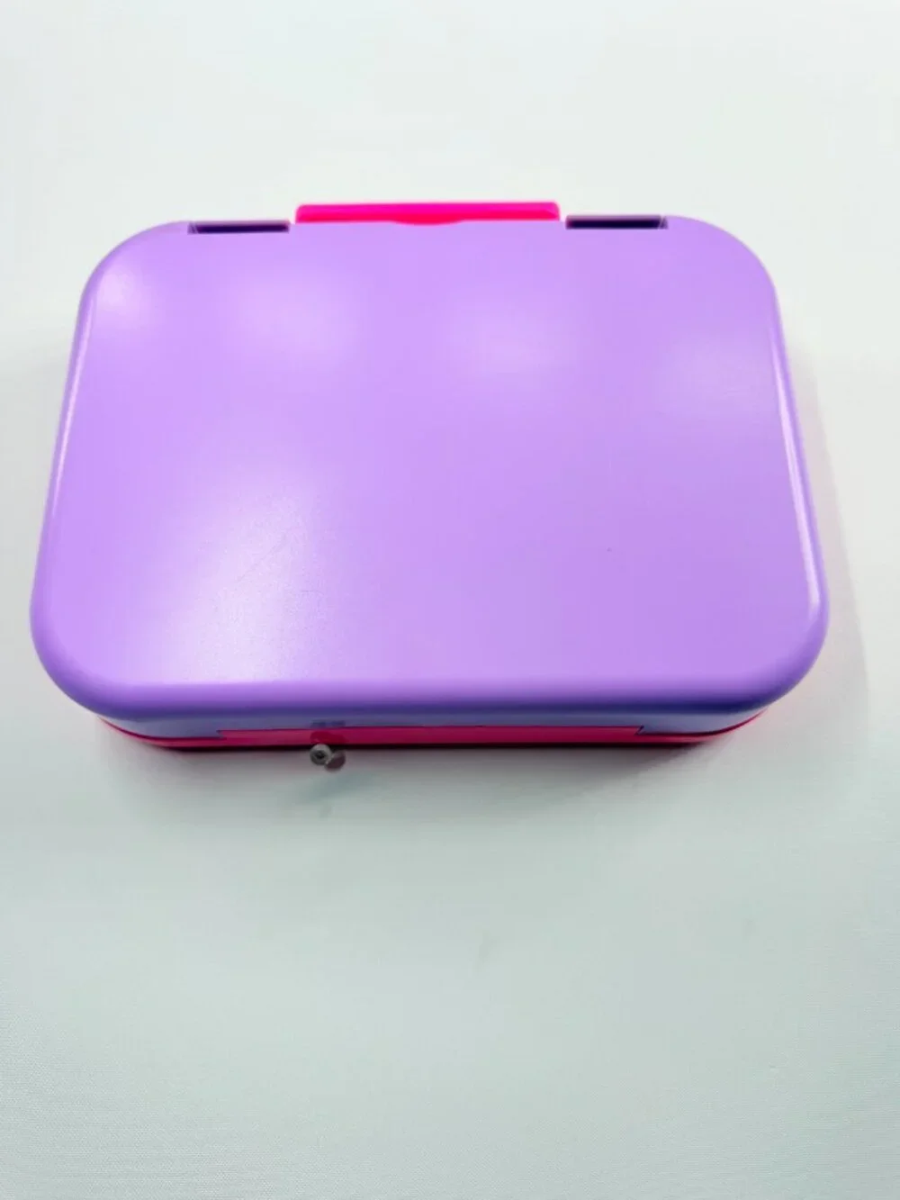 Kids Bento Lunch Box Pink Purple Leak Resistant Food Container w/ Spoon & Fork